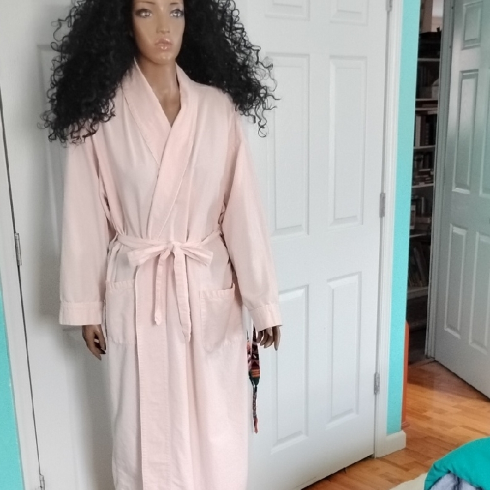 XL L.L.Bean Light Pink Cotton Robe with Tie Belt 100% Cotton